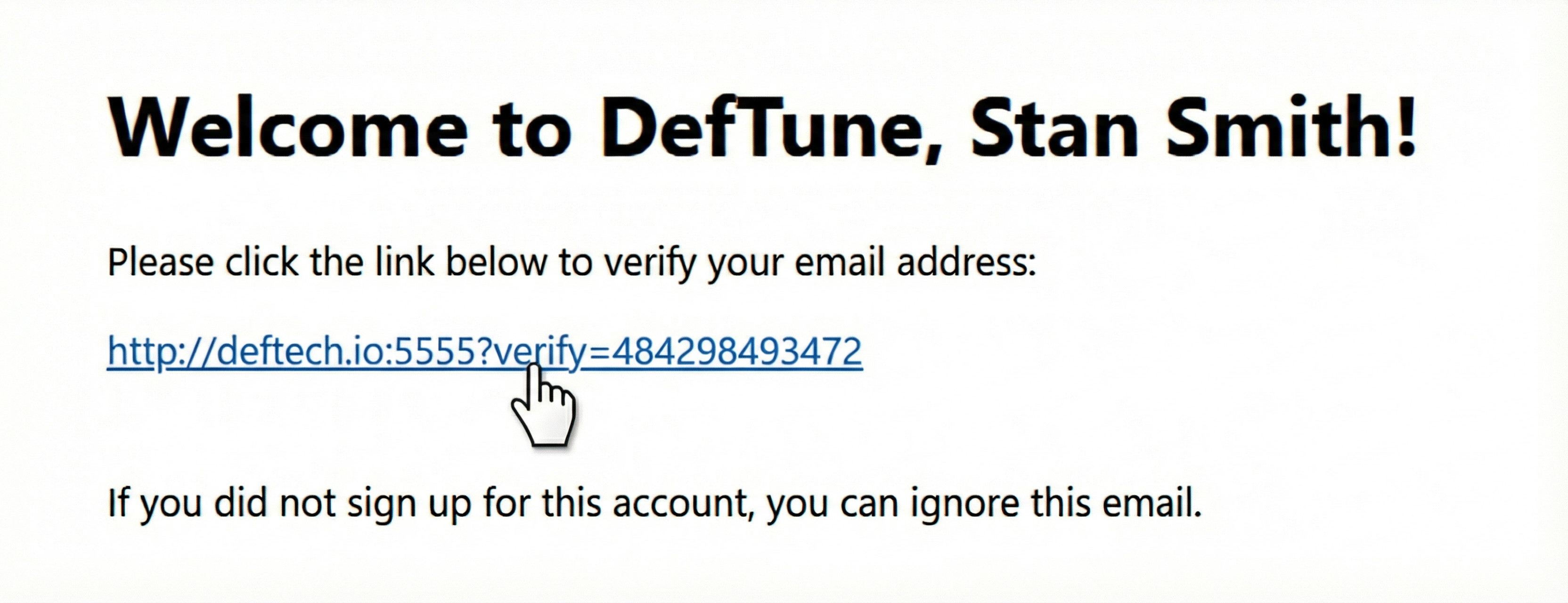 Email Confirmation Example